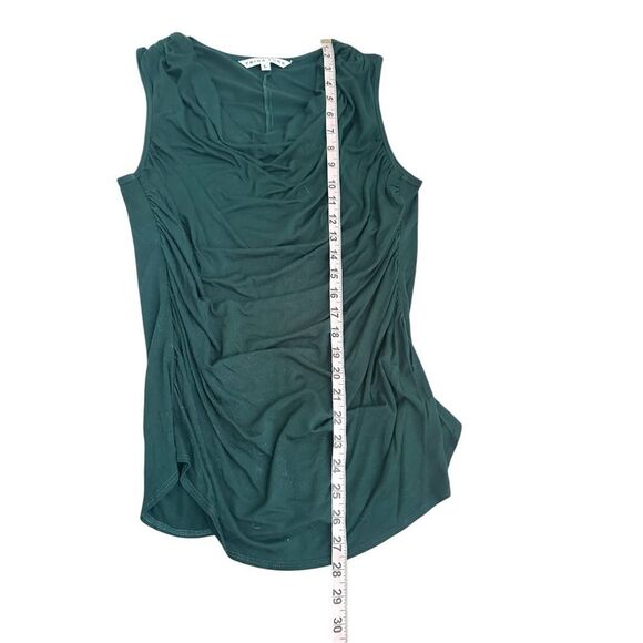 Trina Turk Women L Draped Top Dark Green Ruched Viscose Sleeveless Stretch - Picture 5 of 7